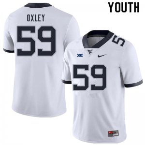 Youth West Virginia Mountaineers NCAA #59 Jackson Oxley White Authentic Nike Stitched College Football Jersey UG15T32GI